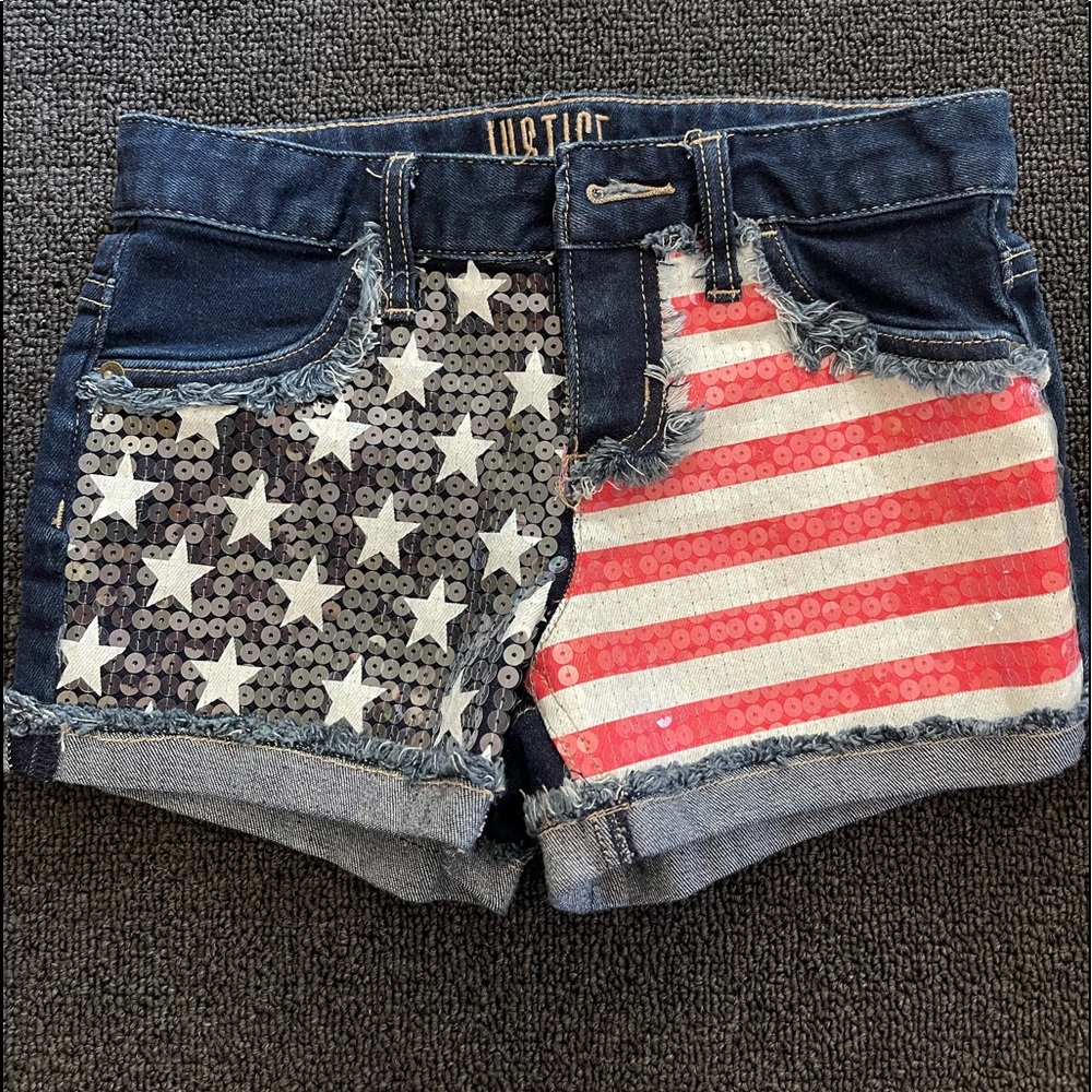 Justice Jean shorts girls size 10/12
